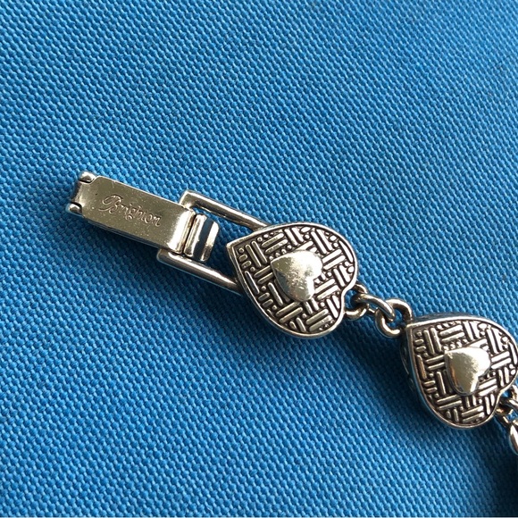 Brighton Heiress Heart Link Bracelet Crystal Silver and Gold Logo Clasp with Tag - Picture 7 of 16